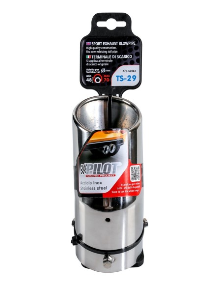 TERMINALE TS-29 ACCIAIO INOX DIAM.48-70MM