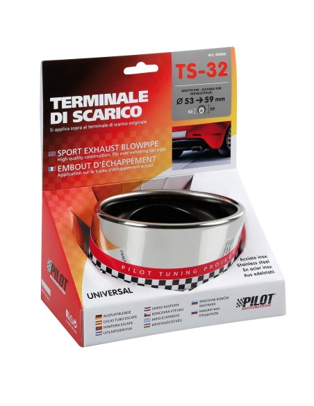 TERMINALE TS-32 ACCIAIO INOX DIAM.53-59MM