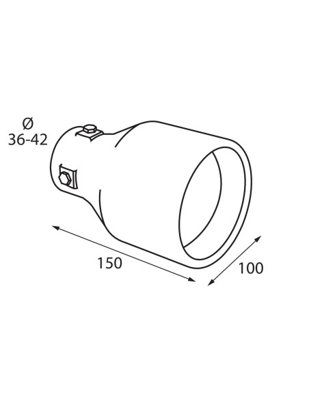 TERMINALE TS-36 ACCIAIO INOX DIAM.36-42MM