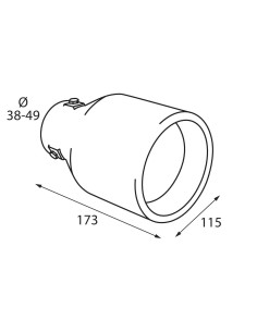 TERMINALE TS-37 ACCIAIO INOX DIAM.38-49MM 2