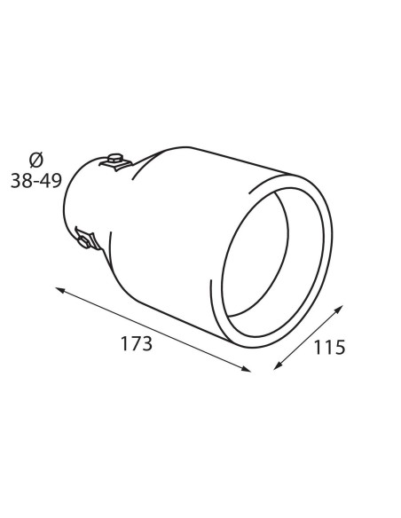 TERMINALE TS-37 ACCIAIO INOX DIAM.38-49MM