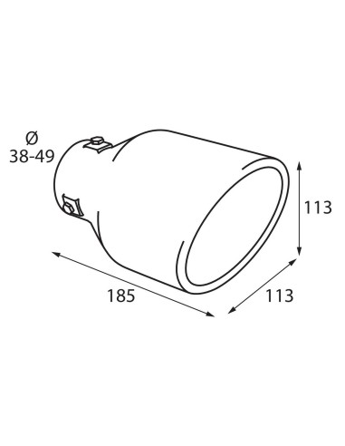 TERMINALE TS-40 ACCIAIO INOX DIAM.38-49MM