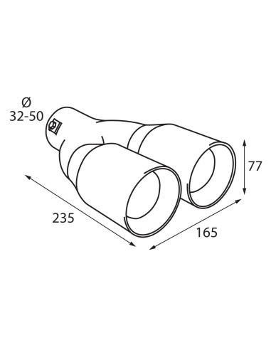 TERMINALE TS-46 ACCIAIO INOX DIAM.32-50MM