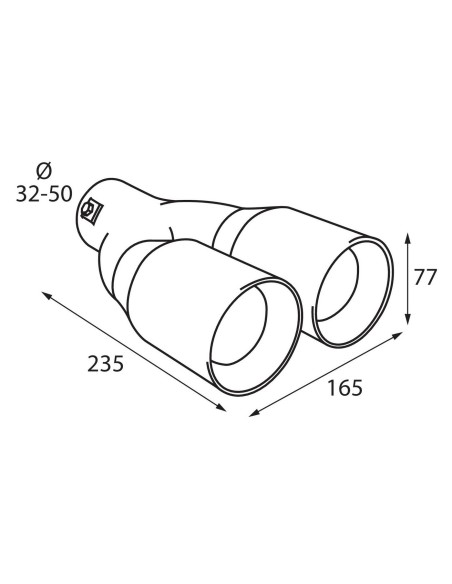 TERMINALE TS-46 ACCIAIO INOX DIAM.32-50MM