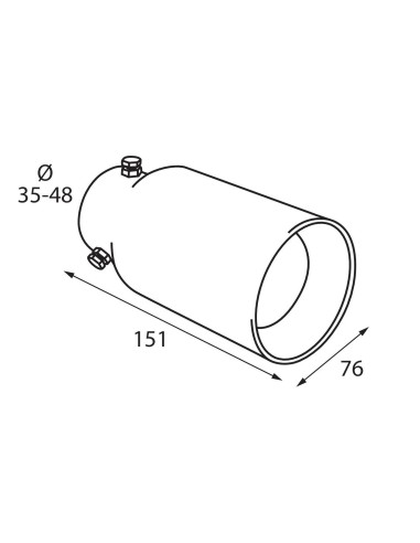 TERMINALE TS-48 ACCIAIO INOX DIAM.35-48MM