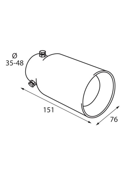 TERMINALE TS-48 ACCIAIO INOX DIAM.35-48MM