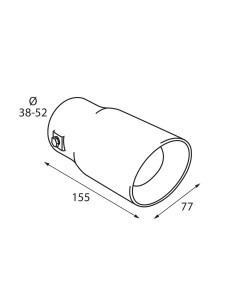 TERMINALE TS-49 ACCIAIO INOX DIAM.38-52MM 2