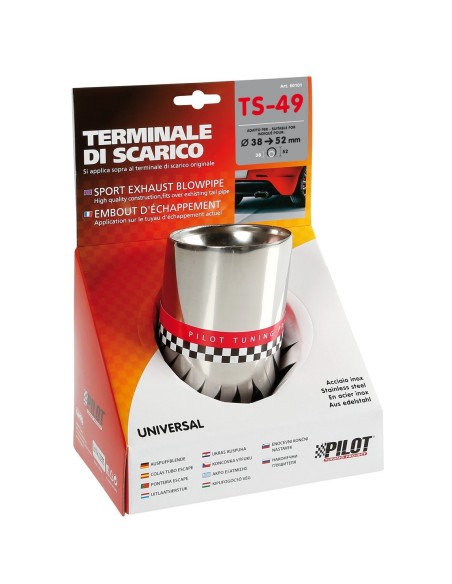 TERMINALE TS-49 ACCIAIO INOX DIAM.38-52MM