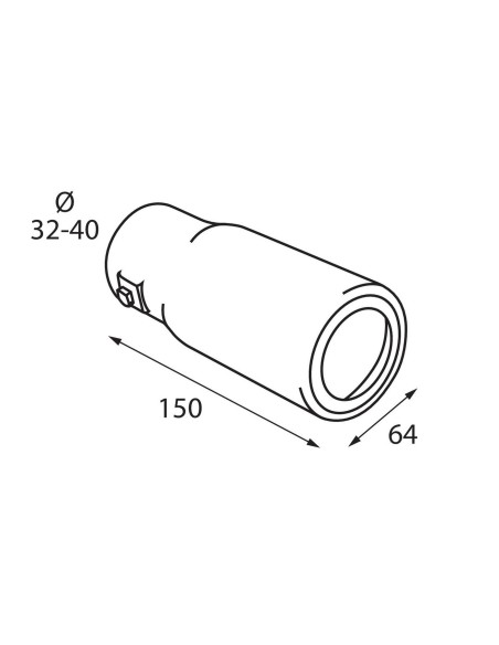 TERMINALE TS-52 ACCIAIO INOX DIAM.32-40MM