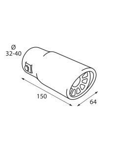 TERMINALE TS-53 ACCIAIO INOX DIAM.32-40MM 2