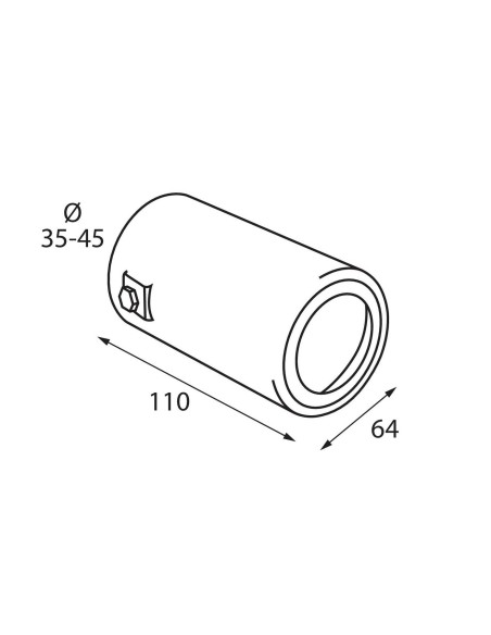 TERMINALE TS-54 ACCIAIO INOX DIAM.35-45MM