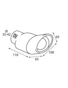 TERMINALE TS-55 ACCIAIO INOX DIAM.35-42MM 2