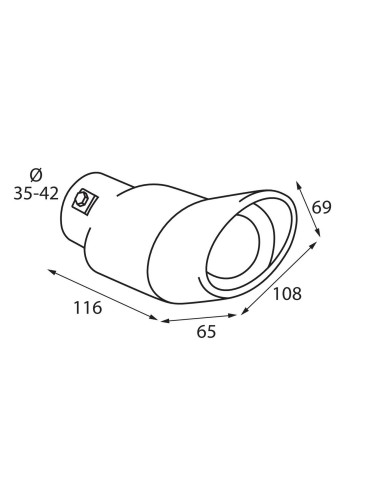 TERMINALE TS-55 ACCIAIO INOX DIAM.35-42MM