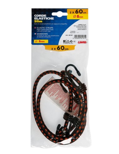 COPPIA CORDE ELASTICHE CM. 60 SLIM 8MM