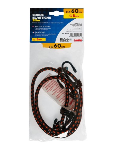 COPPIA CORDE ELASTICHE CM. 60 SLIM 8MM