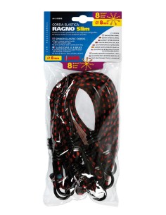 CORDA ELASTICA RAGNO 8 GANCI SLIM 8MM 2