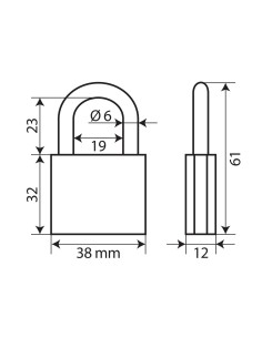 LUCCHETTO OTTONE 40MM ARCO STANDARD 2