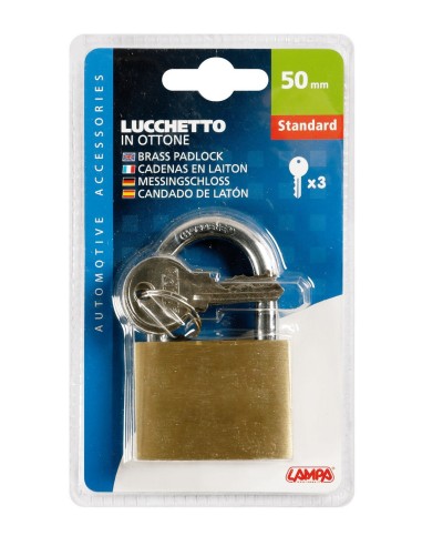 LUCCHETTO OTTONE 50MM ARCO STANDARD