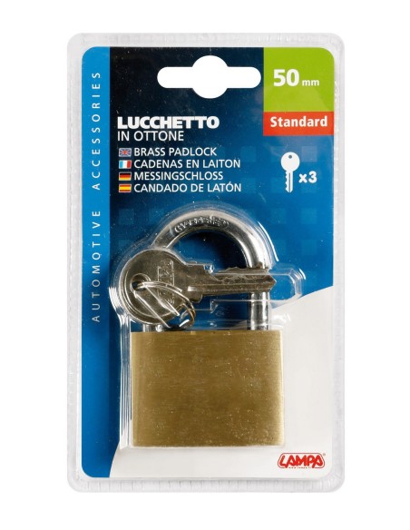 LUCCHETTO OTTONE 50MM ARCO STANDARD