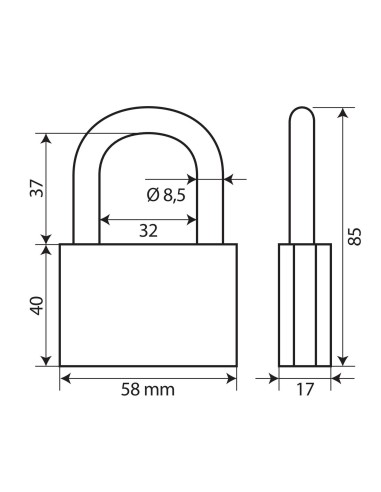 LUCCHETTO OTTONE 60MM ARCO STANDARD