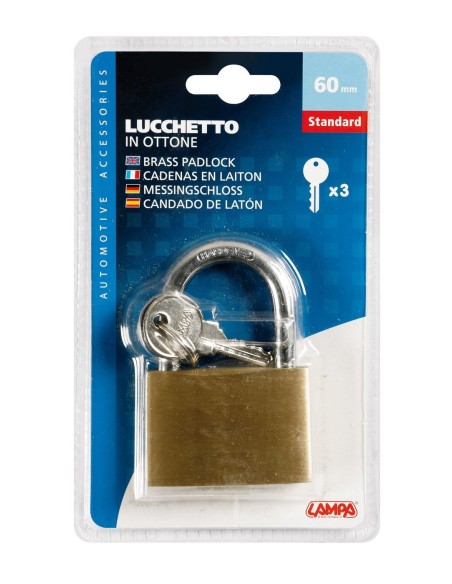 LUCCHETTO OTTONE 60MM ARCO STANDARD