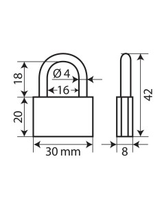 -LUCCHETTO OTTONE 30MM--LIGHT-- ARCO STANDARD- 2