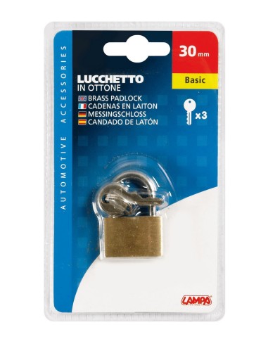 -LUCCHETTO OTTONE 30MM--LIGHT-- ARCO STANDARD-