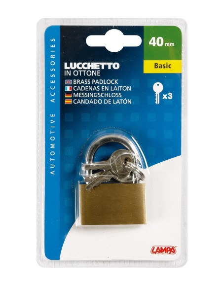 -LUCCHETTO OTTONE 40MM--LIGHT-- ARCO STANDARD-