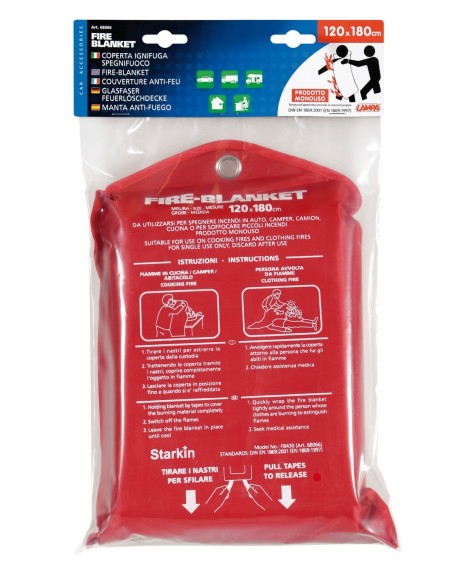 COPERTA ANTIFIAMMA 1,2 X 1,8M OMOLOGATA TUV EN 186