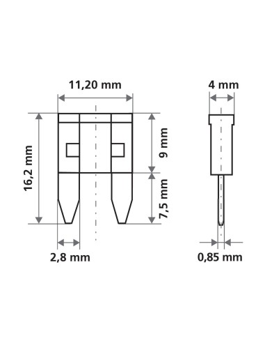 CART.MINIFUSIBILI LAMELLARI CON LED 25A, 6PZ
