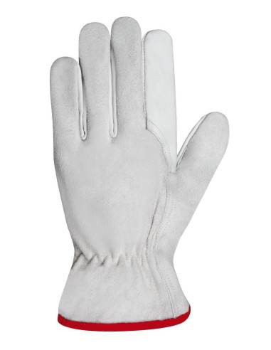 GUANTI LAVORO PELLE FIORE E CROSTA DI VITELLO TG.