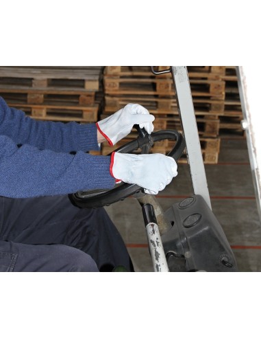 GUANTI LAVORO PELLE FIORE E CROSTA DI VITELLO TG.