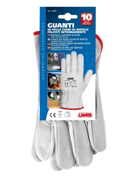 GUANTI LAVORO PELLE FIORE DI BUFALO C/INTERNO FELP