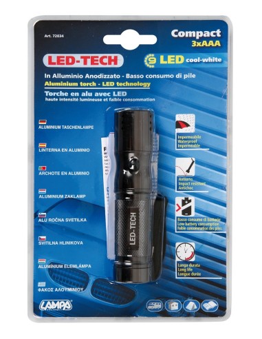 -TORCIA ALLUMINIO --LED-TECH-- 9 LED-