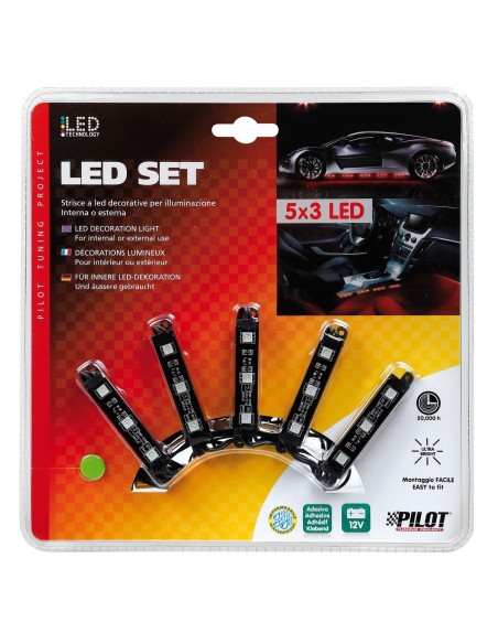 LED SET 5 X 3LED, ROSSO