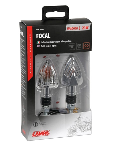 CP.FRECCE CHROME L.MOD.FOCAL LAMPADINA VETRO BIANC