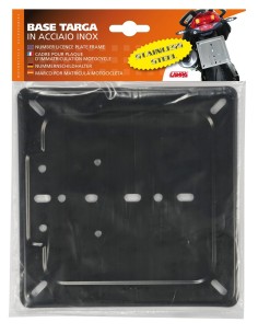 BASE TARGA IN ACCIAO INOX NERO 2