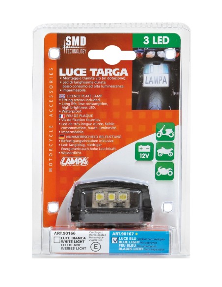 LUCE TARGA 3 SMD BLU