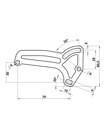 STAFFA TARGA LATERALE 50 CC BLOCCO PIAGGIO