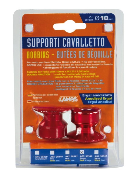 CP.SUPPORTI CAVALLETTO ROSSO VITI 10MM
