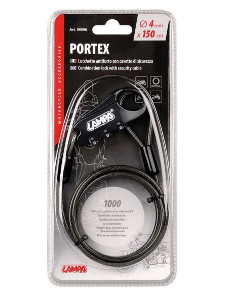 -LUCCHETTO ANTIFURTO--PORTEX-- CON CAVETTO DI SICU