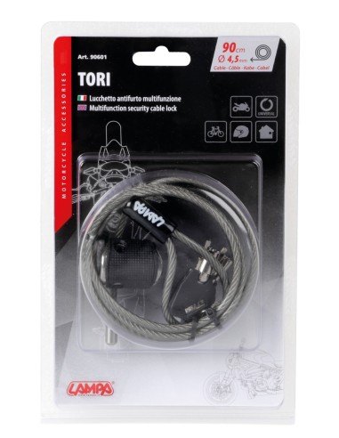 -LUCCHETTO ANTIFURTO--TORY--CON CAVO DI SICUREZZA-