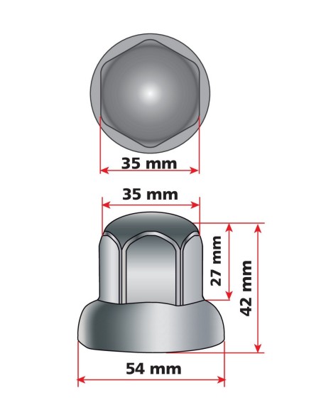 SET 40 PZ.COPRIBULLONI 33MM ACCIAIO INOX TESTA TON