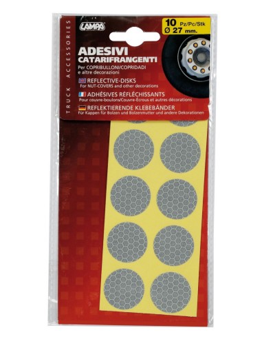 SET 10 PZ ADESIVI RIFLETTENTI BIANCHI PER COPRIDAD