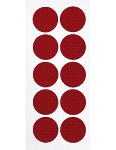SET 10 PZ ADESIVI RIFLETTENTI ROSSI PER COPRIDADI