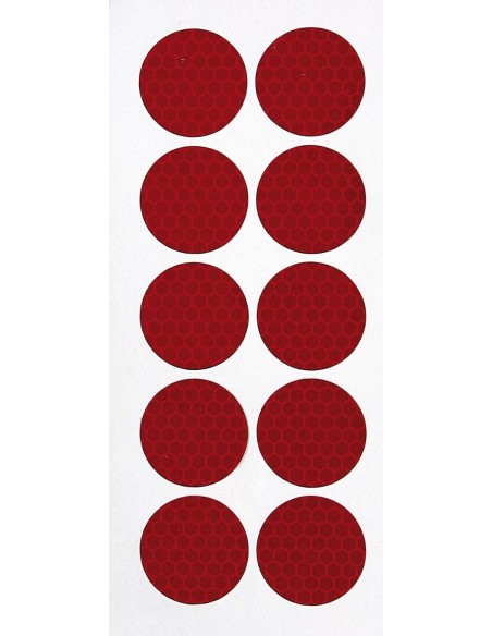 SET 10 PZ ADESIVI RIFLETTENTI ROSSI PER COPRIDADI