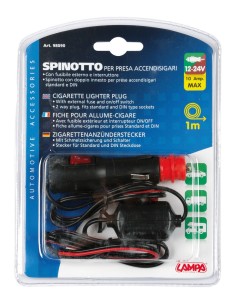 SPINOTTO PRESA ACCENDISIGARI 12/24V-10A C/FUSIBILE 2