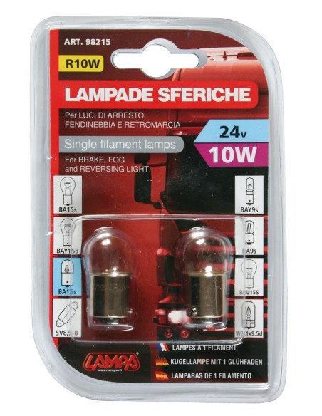 CP.LAMPADE SFER.24V 10W R10W BA15S
