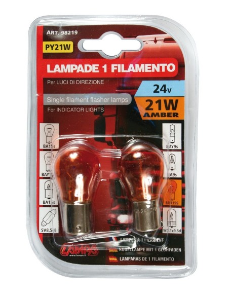CP.LAMPADE 24V.21W PY21W ARANCIO BAU15S