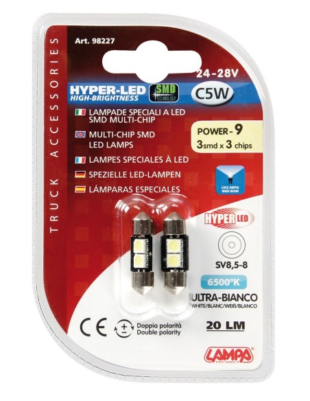 CP.LAMPADE SILURO 31MM 28V 2 SMD